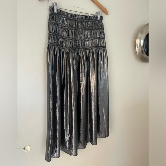 Current Air Metallic Tiered Pleated Skirt Anthropolgie - Picture 2 of 10